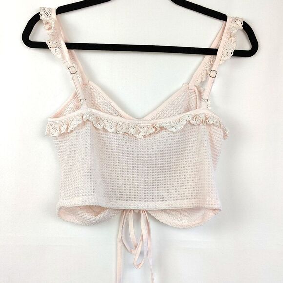 Dollskill ♡ Sugar Thrillz ♡ Coquette Pink Rose Cropped Tank Top - Medium - Picture 3 of 5